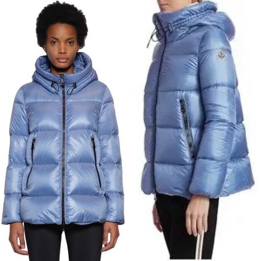 Moncler Serrite blue puffer jacket coat hooded outerwear AUTHENTIC ⭐️siz3/large - Picture 1 of 17